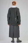 oversize hip-lenght sweater, asymmetric, in stretch merinos wool, yack, polyamide and elastan knit - ISABEL BENENATO 