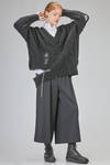 oversize hip-lenght sweater, asymmetric, in stretch merinos wool, yack, polyamide and elastan knit - ISABEL BENENATO 