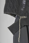 oversize hip-lenght sweater, asymmetric, in stretch merinos wool, yack, polyamide and elastan knit - ISABEL BENENATO 