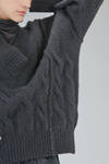 oversize hip-lenght sweater, asymmetric, in stretch merinos wool, yack, polyamide and elastan knit - ISABEL BENENATO 