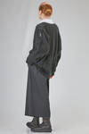 oversize hip-lenght sweater, asymmetric, in stretch merinos wool, yack, polyamide and elastan knit - ISABEL BENENATO 