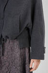 hip-lenght caban, wide, in virgin wool and polyester bouclé and in merinos wool, yack, polyamide and elastan knit - ISABEL BENENATO 