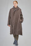 long and wide coat in heavy wool and linen melange rib - YUTA MATSUOKA 