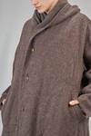 long and wide coat in heavy wool and linen melange rib - YUTA MATSUOKA 