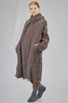 long and wide coat in heavy wool and linen melange rib - YUTA MATSUOKA 