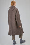 long and wide coat in heavy wool and linen melange rib - YUTA MATSUOKA 