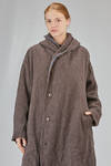 long and wide coat in heavy wool and linen melange rib - YUTA MATSUOKA 