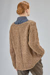 cardigan al fianco, ampio, in maglia boutonné melange di lana - YUTA MATSUOKA 