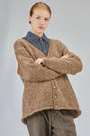 cardigan al fianco, ampio, in maglia boutonné melange di lana - YUTA MATSUOKA 