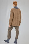 cardigan al fianco, ampio, in maglia boutonné melange di lana - YUTA MATSUOKA 