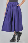 longuette skirt, wide, in washed cotton poplin - MANUELLE GUIBAL 