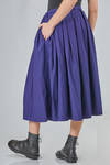longuette skirt, wide, in washed cotton poplin - MANUELLE GUIBAL 