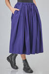 longuette skirt, wide, in washed cotton poplin - MANUELLE GUIBAL 