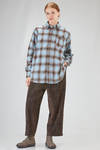 classic man shirt in cotton fustian with shaded check motif and profiles raw cut - 6167 STUDIO SHIRT 