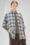 classic man shirt in cotton fustian with shaded check motif and profiles raw cut - 6167 STUDIO SHIRT 