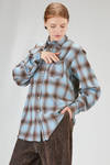 classic man shirt in cotton fustian with shaded check motif and profiles raw cut - 6167 STUDIO SHIRT 