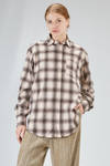 camicia classica a uomo in fustagno di cotone a check sfumati e profili a taglio vivo - 6167 STUDIO SHIRT 