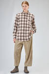 camicia classica a uomo in fustagno di cotone a check sfumati e profili a taglio vivo - 6167 STUDIO SHIRT 