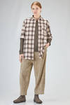 camicia classica a uomo in fustagno di cotone a check sfumati e profili a taglio vivo - 6167 STUDIO SHIRT 