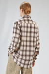 camicia classica a uomo in fustagno di cotone a check sfumati e profili a taglio vivo - 6167 STUDIO SHIRT 