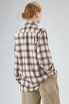 camicia classica a uomo in fustagno di cotone a check sfumati e profili a taglio vivo - 6167 STUDIO SHIRT 