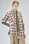 camicia classica a uomo in fustagno di cotone a check sfumati e profili a taglio vivo - 6167 STUDIO SHIRT 