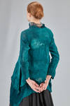 maglia lunga e ampia in seta cruda francese e in nuno-feltro fatto e tinto a mano di lana merino extra fine e seta toussah - AGOSTINA ZWILLING 
