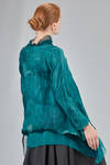 maglia lunga e ampia in seta cruda francese e in nuno-feltro fatto e tinto a mano di lana merino extra fine e seta toussah - AGOSTINA ZWILLING 