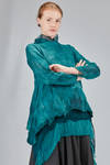 maglia lunga e ampia in seta cruda francese e in nuno-feltro fatto e tinto a mano di lana merino extra fine e seta toussah - AGOSTINA ZWILLING 