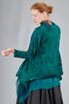 maglia lunga e ampia in seta cruda francese e in nuno-feltro fatto e tinto a mano di lana merino extra fine e seta toussah - AGOSTINA ZWILLING 