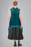 maglia lunga e ampia in seta cruda francese e in nuno-feltro fatto e tinto a mano di lana merino extra fine e seta toussah - AGOSTINA ZWILLING 