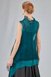 maglia lunga e ampia in seta cruda francese e in nuno-feltro fatto e tinto a mano di lana merino extra fine e seta toussah - AGOSTINA ZWILLING 