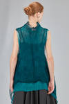 maglia lunga e ampia in seta cruda francese e in nuno-feltro fatto e tinto a mano di lana merino extra fine e seta toussah - AGOSTINA ZWILLING 