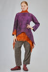 long and wide sweater, in hand made and hand dyed nuno-felt in extra-fine merinos wool and silk - AGOSTINA ZWILLING 