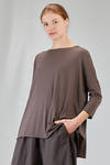 long and wide t-shirt in light and soft cotton and elastan jersey - ALBUM DI FAMIGLIA 