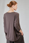 long and wide t-shirt in light and soft cotton and elastan jersey - ALBUM DI FAMIGLIA 