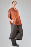 long and wide shirt in washed silk and cotton satin garment dyed - ALBUM DI FAMIGLIA 
