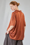 long and wide shirt in washed silk and cotton satin garment dyed - ALBUM DI FAMIGLIA 