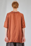 long and wide shirt in washed silk and cotton satin garment dyed - ALBUM DI FAMIGLIA 