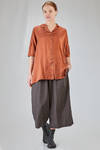 long and wide shirt in washed silk and cotton satin garment dyed - ALBUM DI FAMIGLIA 
