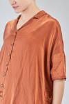 long and wide shirt in washed silk and cotton satin garment dyed - ALBUM DI FAMIGLIA 