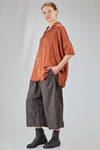 long and wide shirt in washed silk and cotton satin garment dyed - ALBUM DI FAMIGLIA 