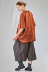 long and wide shirt in washed silk and cotton satin garment dyed - ALBUM DI FAMIGLIA 