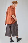 long and wide shirt in washed silk and cotton satin garment dyed - ALBUM DI FAMIGLIA 