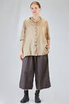 long and wide shirt in washed silk and cotton satin garment dyed - ALBUM DI FAMIGLIA 