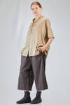 long and wide shirt in washed silk and cotton satin garment dyed - ALBUM DI FAMIGLIA 