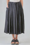 long and wide skirt in washed silk and cotton satin garment dyed - ALBUM DI FAMIGLIA 