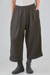 wide trousers in washed and garment dyed viscose and linen chevron - ALBUM DI FAMIGLIA 