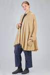 giacca/cardigan lunga e ampia in twill morbido di cachemire e seta lavati - ATELIER SUPPAN 