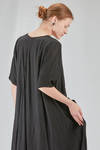 longuette dress, wide and asymmetric, in light and embossed viscose and cotton canvas - ATELIER SUPPAN 